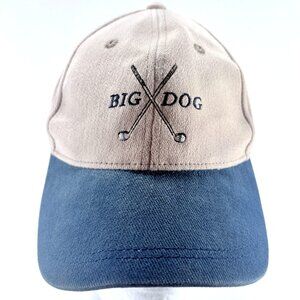Vintage Big Dogs Embroidered Golf Clubs and Dog Mens Buckle Stranpback Golf Hat